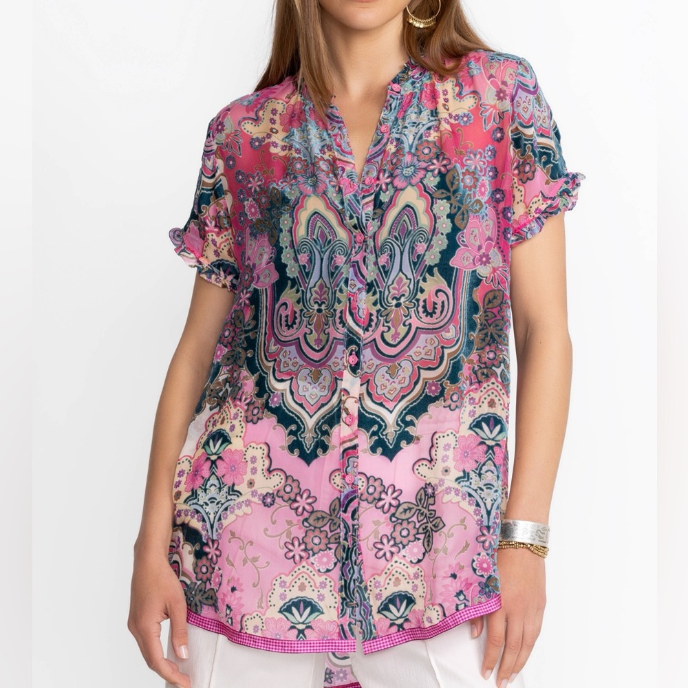 NWT Johnny was ZOLI TAPE HEM BURNOUT TUNIC size XL